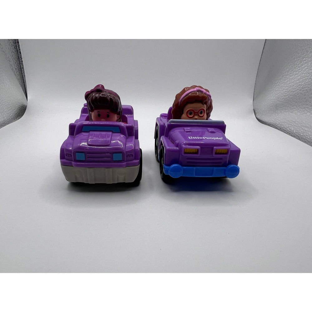 Fisher-Price Little‎ People Wheelies Maggie In Purple Jeep + Mia In Truck Lot
